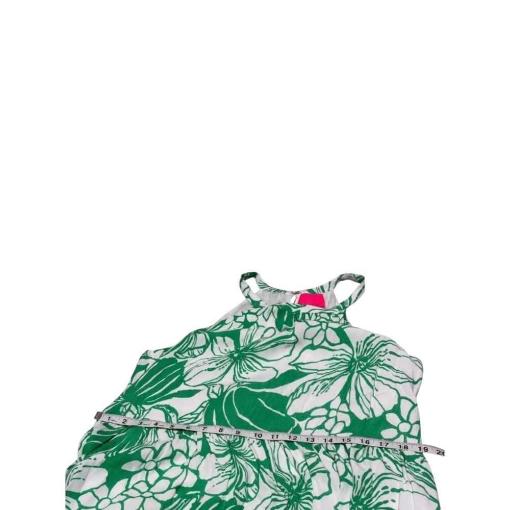 Lilly Pulitzer Green White Tropical Floral Maxi Dress Size L Sleeveless Resort - Picture 10 of 14